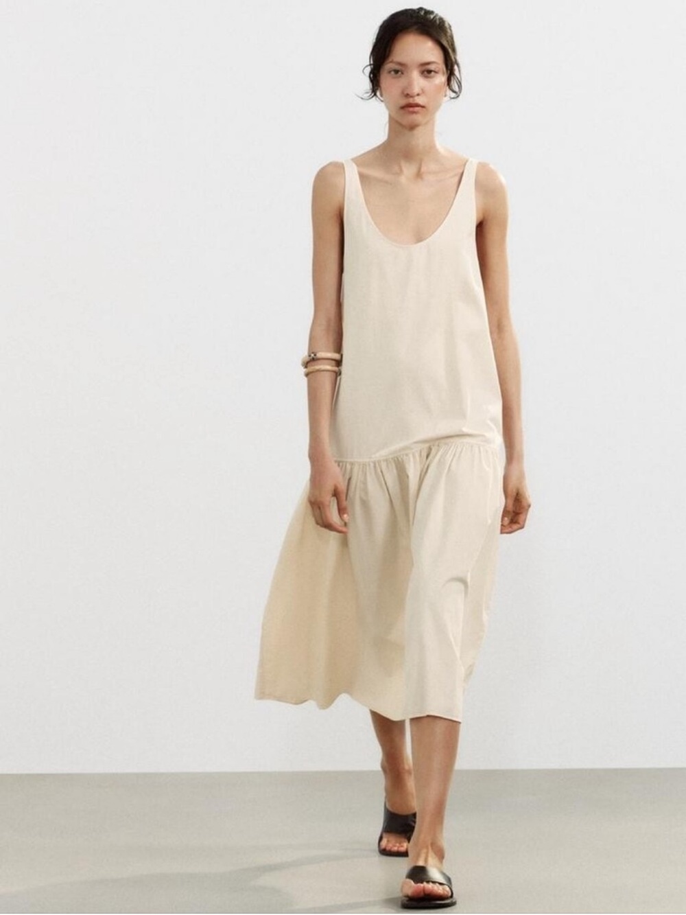 NEW Zara Dropped Waist Midi Dress Medium